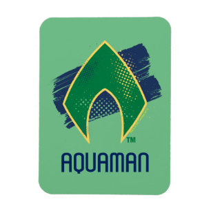 Justice League Brush & Halftone Aquaman Symbol Magnet