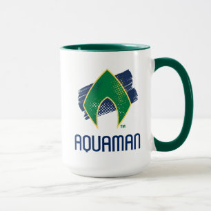 Justice League   Brush & Halftone Aquaman Symbol Mug