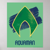 Justice League | Brush & Halftone Aquaman Symbol