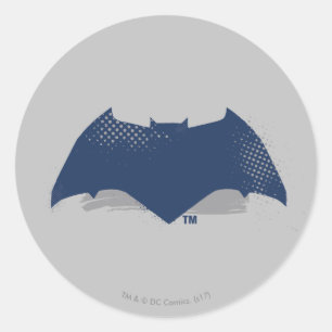 Justice League   Brush & Halftone Batman Symbol Classic Round Sticker
