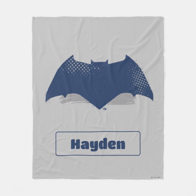 Justice League | Brush & Halftone Batman Symbol Fleece Blanket (Front)
