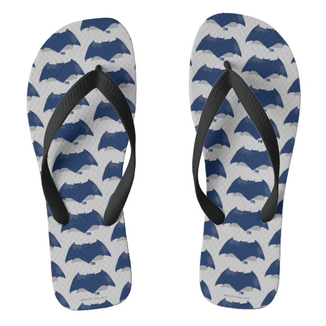 Justice League | Brush & Halftone Batman Symbol Flip Flops (Footbed)