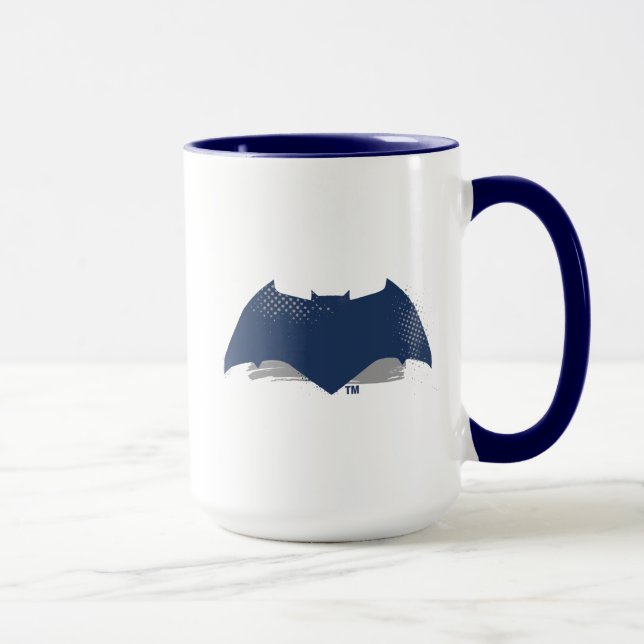Justice League | Brush & Halftone Batman Symbol Mug (Right)