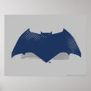 Justice League   Brush & Halftone Batman Symbol Poster