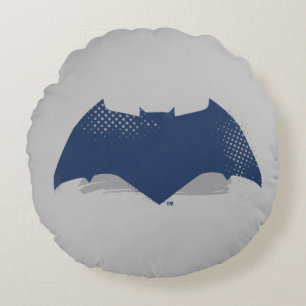 Justice League   Brush & Halftone Batman Symbol Round Cushion