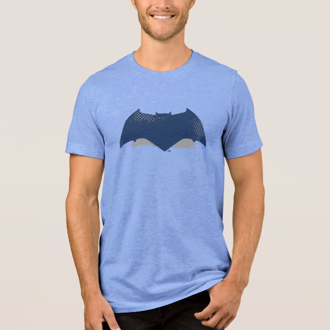 Justice League | Brush & Halftone Batman Symbol Tri-Blend Shirt (Front)