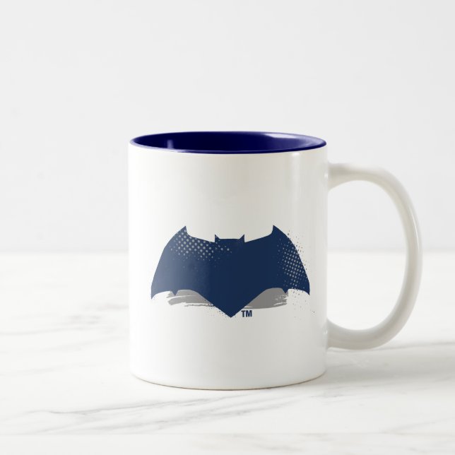 Justice League | Brush & Halftone Batman Symbol Two-Tone Coffee Mug (Right)