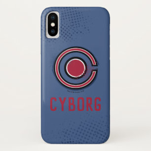 Justice League   Brush & Halftone Cyborg Symbol iPhone X Case