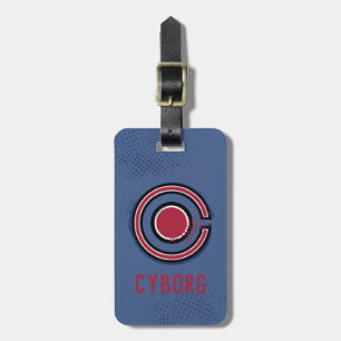 Justice League Brush & Halftone Cyborg Symbol Luggage Tag