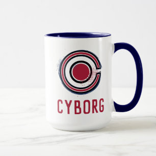 Justice League   Brush & Halftone Cyborg Symbol Mug