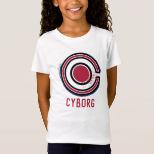 Justice League Brush & Halftone Cyborg Symbol T-Shirt