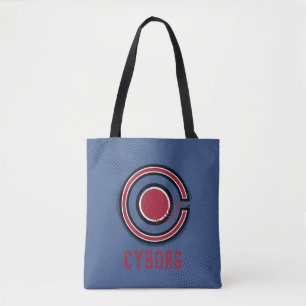 Justice League Brush & Halftone Cyborg Symbol Tote Bag