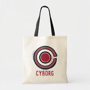 Justice League Brush & Halftone Cyborg Symbol Tote Bag