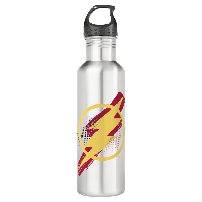 Justice League | Brush & Halftone Flash Symbol 710 Ml Water Bottle (Front)