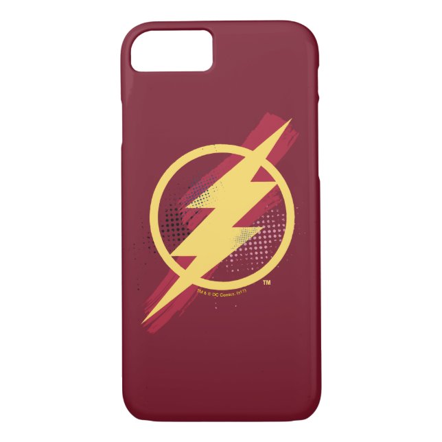 Justice League | Brush & Halftone Flash Symbol Case-Mate iPhone Case (Back)