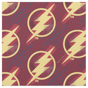 Justice League Brush & Halftone Flash Symbol Fabric