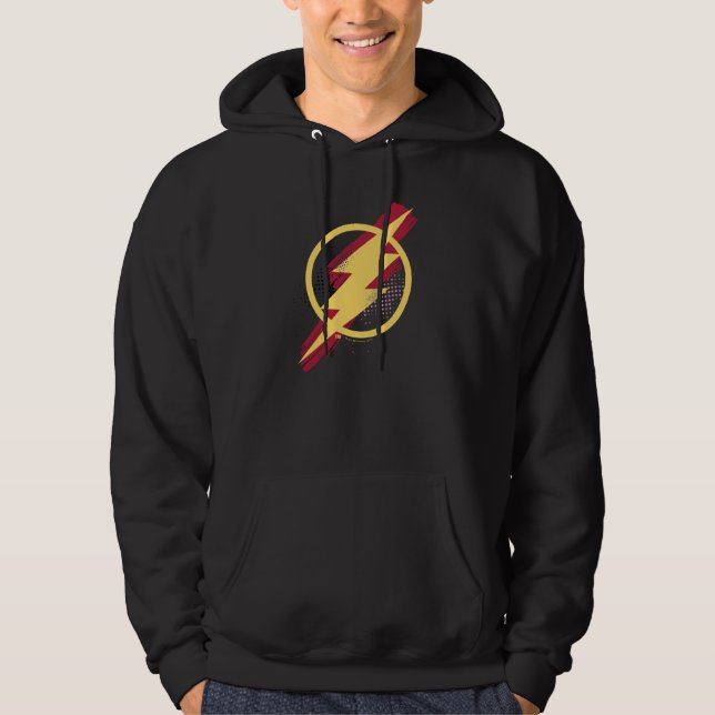 Justice League | Brush & Halftone Flash Symbol Hoodie (Front)