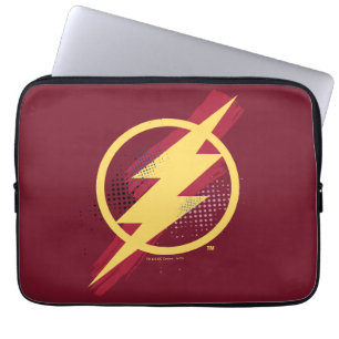 Justice League Brush & Halftone Flash Symbol Laptop Sleeve