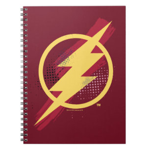 Justice League   Brush & Halftone Flash Symbol Notebook