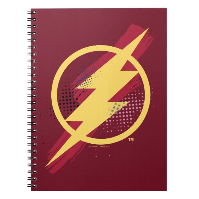 Justice League | Brush & Halftone Flash Symbol Notebook (Front)