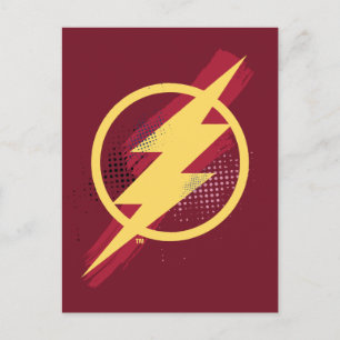 Justice League   Brush & Halftone Flash Symbol Postcard