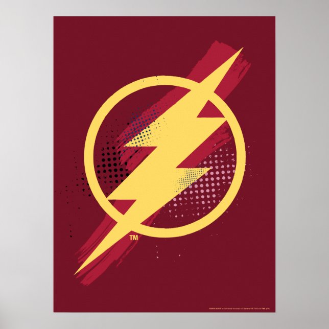 Justice League | Brush & Halftone Flash Symbol Poster (Front)