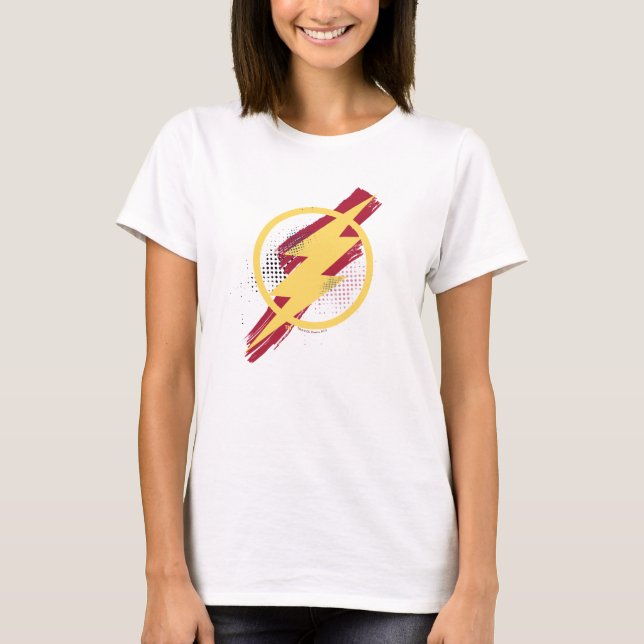 Justice League | Brush & Halftone Flash Symbol T-Shirt (Front)