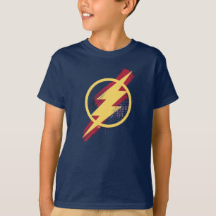 Justice League   Brush & Halftone Flash Symbol T-Shirt