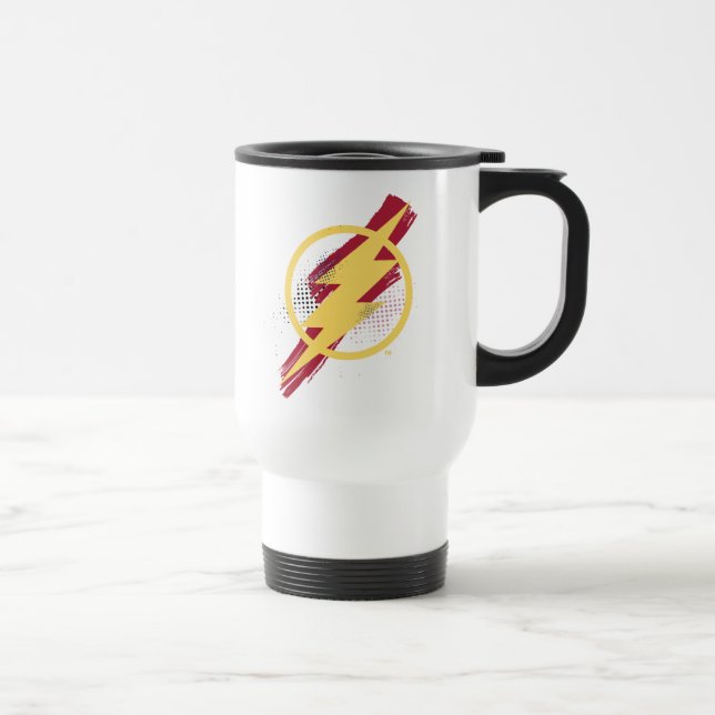 Justice League | Brush & Halftone Flash Symbol Travel Mug (Right)
