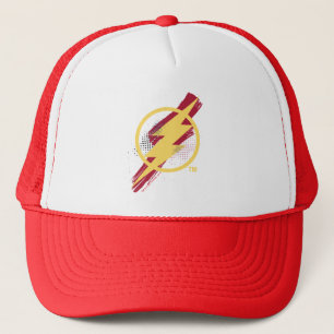 Justice League Brush & Halftone Flash Symbol Trucker Hat