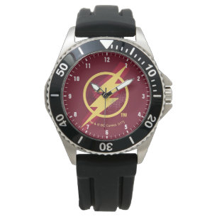 Justice League   Brush & Halftone Flash Symbol Watch