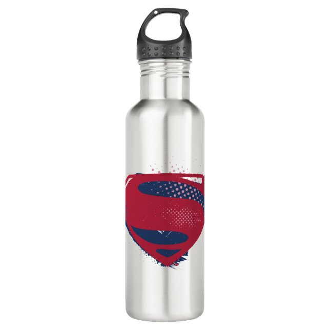 Justice League | Brush & Halftone Superman Symbol 710 Ml Water Bottle (Front)