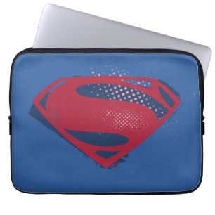 Justice League   Brush & Halftone Superman Symbol Laptop Sleeve