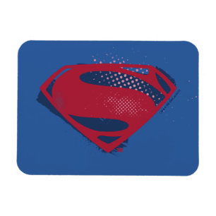 Justice League   Brush & Halftone Superman Symbol Magnet