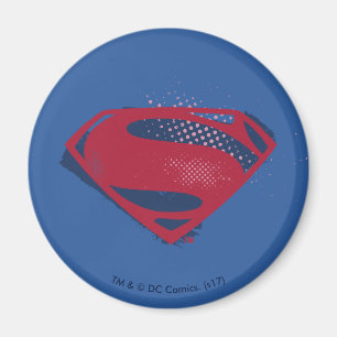 Justice League   Brush & Halftone Superman Symbol Magnet