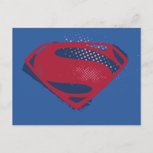 Justice League Brush & Halftone Superman Symbol Postcard