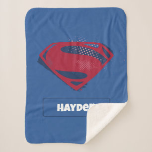 Justice League Brush & Halftone Superman Symbol Sherpa Blanket