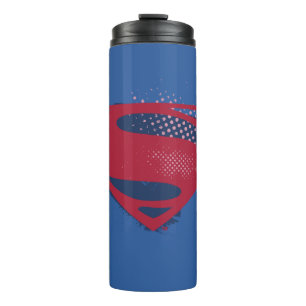 Justice League   Brush & Halftone Superman Symbol Thermal Tumbler