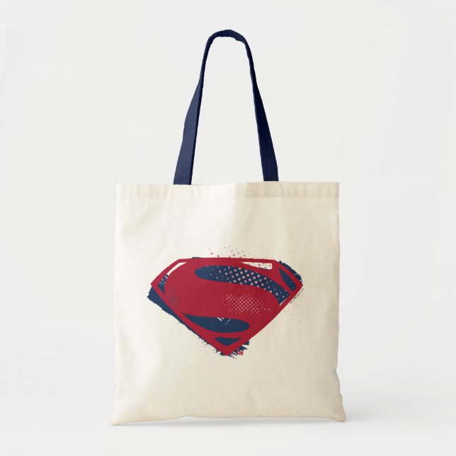 Justice League | Brush & Halftone Superman Symbol Tote Bag (Front)