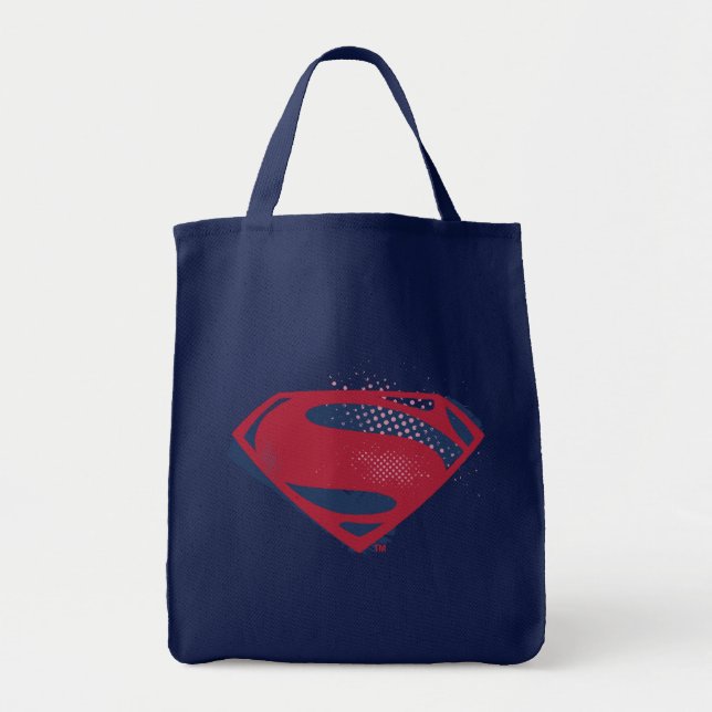 Justice League | Brush & Halftone Superman Symbol Tote Bag (Front)