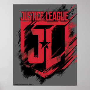 Justice League Brushed Paint JL Shield Poster