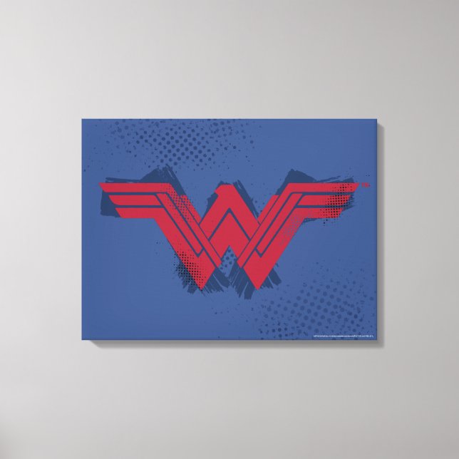 Justice League | Brushed Wonder Woman Symbol Canvas Print (Front)