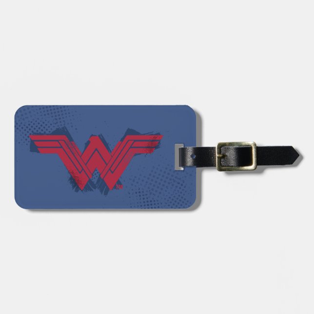 Justice League | Brushed Wonder Woman Symbol Luggage Tag (Front Horizontal)
