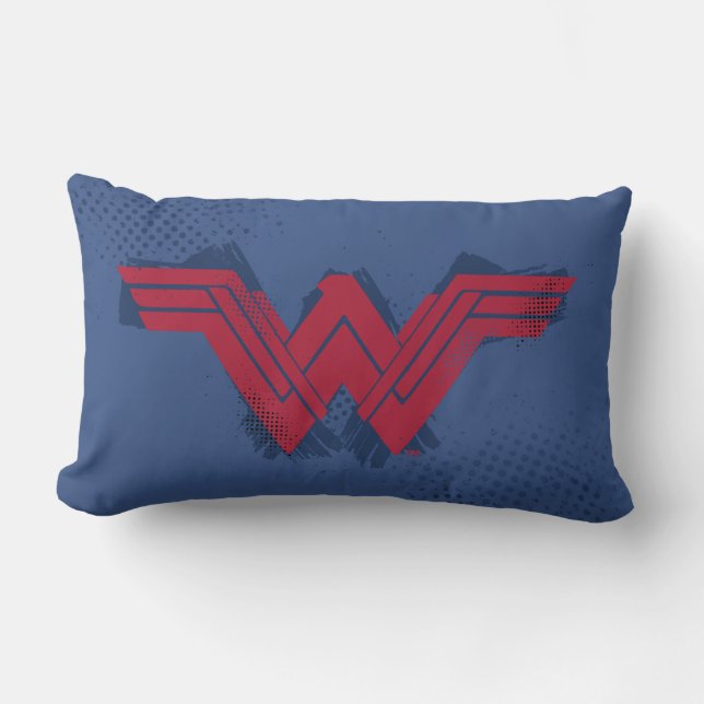Justice League | Brushed Wonder Woman Symbol Lumbar Cushion (Front)