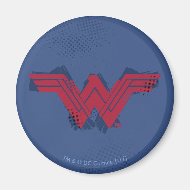 Justice League | Brushed Wonder Woman Symbol Magnet (Front)