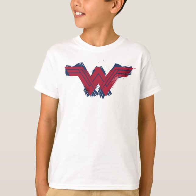 Justice League | Brushed Wonder Woman Symbol T-Shirt (Front)