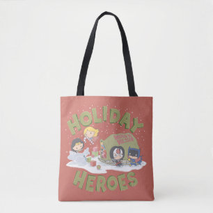 Justice League Chibi Delivering Presents Tote Bag