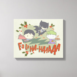 Justice League Chibi Holiday Cookie Chase Canvas Print