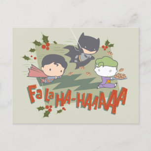 Justice League Chibi Holiday Cookie Chase Postcard