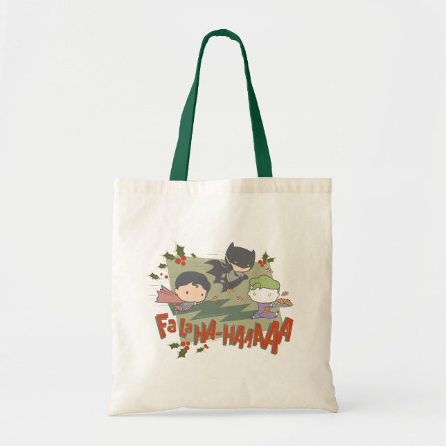 Justice League Chibi Holiday Cookie Chase Tote Bag (Front)